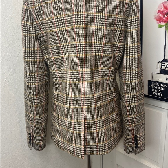 J. Crew Plaid Regent Blazer w/Velvet Tie Size 10 - Picture 7 of 10